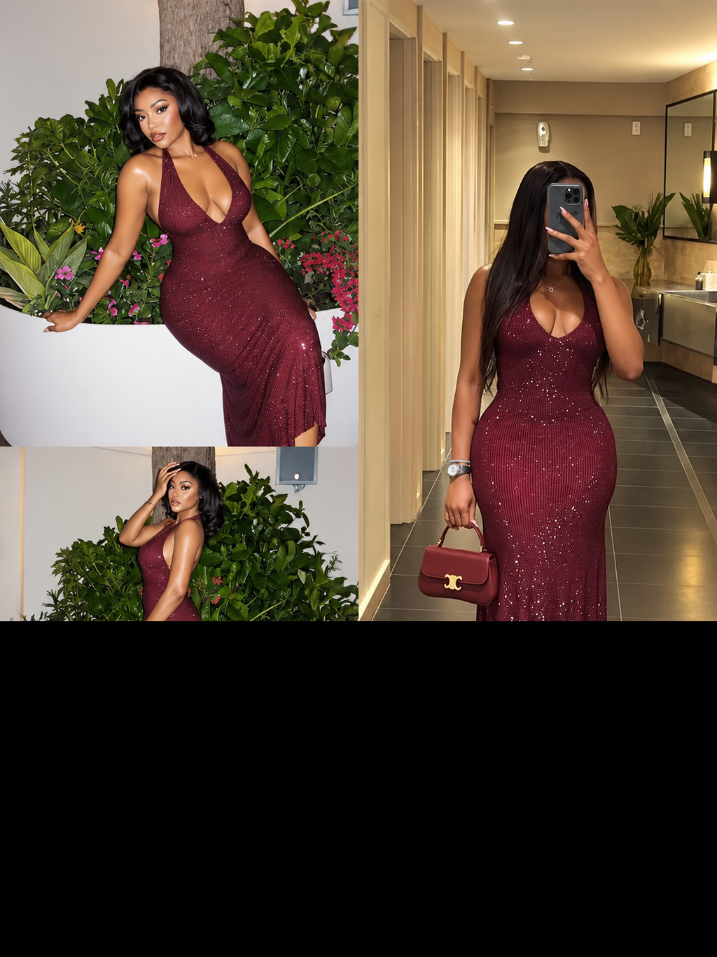 ✨ Robe Glamour à Sequins Champagne